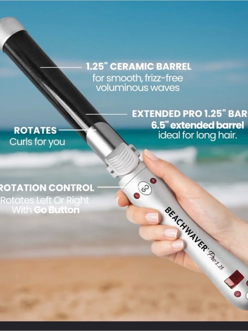 Beachwaver PRO 1.25” Beach Curls Rotating Curling Iron